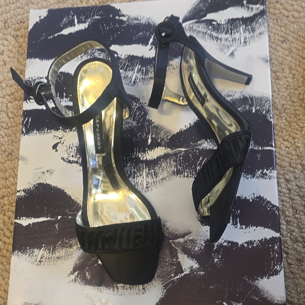 Caparros Black Satin Heels